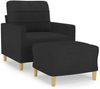 vidaXL Sessel mit Hocker Schwarz 60 cm Stoff 3200997 Bild 2
