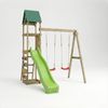 MaxPlay Holzklettergerüst mit Spielturm, Doppelschaukel und Rutsche,mit Foliendach Bild 4
