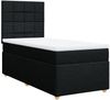vidaXL Boxspringbett mit Matratze Schwarz 90x200 cm Stoff 3293465 Bild 3