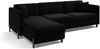 Micadoni Schlaf-Ecksofa Gloria 4-Sitzer Links Samt Schwarz 205x140 Bild 2
