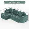 Ecksofa, Chenille mit modularem Aufbau & tiefer Sitzfläche, 262x144x65 cm, Grün Bild 4