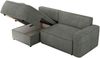L-förmiges Ecksofa mit Armlehnen, Schlaffunktion und losen Kissen - BELLUNO - links - Grau Stoff Bild 5