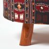 Homescapes Fußhocker Hocker Kilim-Design Holzfüße 62 Rund Bild 3