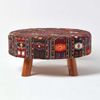 Homescapes Fußhocker Hocker Kilim-Design Holzfüße 62 Rund Bild 4
