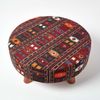Homescapes Fußhocker Hocker Kilim-Design Holzfüße 62 Rund Bild 2