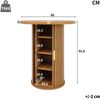 Runder Bartisch mit Stauraum, 91,6cm hoher Stehtisch mit Schrank, MDF Holzoptik, Belastbar bis 75kg, für Bar & Wohnzimmer, Braun Bild 5