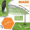 KESSER® Alu Ampelschirm Sonnenschirm + Abdeckung Ø300 cm / Ø350 cm mit Kurbelvorrichtung Kurbelschirm mit Ständer UV-Schutz Aluminium Wasserabweisende Bespannung - Schirm Gartenschirm Marktschirm 350cm, Weiß Bild 2