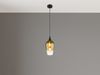 Kleine LED Pendelleuchte 1-flammig Glas Lampenschirm Gold, Ø 18cm Bild 3