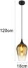 Kleine LED Pendelleuchte 1-flammig Glas Lampenschirm Gold, Ø 18cm Bild 4