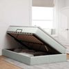 vidaXL Aufbewahrungsbett mit Matratze Hellgrau 120 x 200 cm Samt 3370293 Bild 4