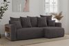 MEBLINI Schlafcouch mit Bettkasten - 238 x 142 x 73 cm - Grau Cordstoff - SOLARIS - Kleines Ecksofa mit Schlaffunktion - Sofa mit Relaxfunktion und Kissen - Kleine Couch L-Form - Eckcouch Bild 2