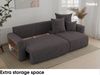 MEBLINI Schlafcouch mit Bettkasten - 238 x 142 x 73 cm - Grau Cordstoff - SOLARIS - Kleines Ecksofa mit Schlaffunktion - Sofa mit Relaxfunktion und Kissen - Kleine Couch L-Form - Eckcouch Bild 4