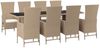 vidaXL 9-tlg. Garten-Essgruppe mit Kissen Beige Poly Rattan 3157573 Bild 3