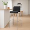 CLP Barhocker Hover stapelbar Stoffbezug Vierfußgestell bis 150 kg,dunkelgrau chrom Bild 3