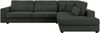 Freistehendes Ecksofa mit lose Kissen, L-form - SAVONA - rechts - Dunkelgrau Stoff Bild 5