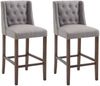 CLP 2er Set Barhocker Cassandra Stoff mit gestepptem Bezug,hellgrau antik-dunkel Bild 2