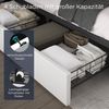 oyajia Polsterbett LED-Beleuchtung Doppelbett mit Ladefunktion und 4 Schubladen (Jugendbett Bettgestll), mit Type-C + USB, Ohne Matratze Bild 4