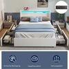 oyajia Polsterbett LED-Beleuchtung Doppelbett mit Ladefunktion und 4 Schubladen (Jugendbett Bettgestll), mit Type-C + USB, Ohne Matratze Bild 3