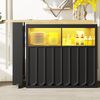 Bartisch aus MDF mit LED & USB-Anschluss, ausziehbar 135-205x39x100 cm, schwarz Bild 2