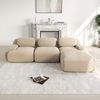 Ecksofa Beige aus Cordstoff, modulares rahmenloses Sofa mit ergonomischem Komfortdesign,298x178x75 cm Bild 3