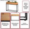 Hochbeet HWC-L32, Pflanzkasten Blumenkasten Gemüsebeet, Holz-Stahl 62x80x16cm ~ Gestell schwarz, naturfarben Bild 2