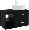 vidaXL Badezimmermöbel-Set 2 pcs Schwarze Eiche Holzwerkstoff 3403905 Bild 2