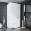 Roomart Waschmaschinenschrank - DORA-II- 115 cm breit - Wasch- & Trocknerschrank mit Türen & Ausziehbrett, Waschmaschinen-Überbau für Waschküche & Hauswirtschaftsraum • Weiß Bild 2