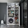 Roomart Waschmaschinenschrank - DORA-II- 115 cm breit - Wasch- & Trocknerschrank mit Türen & Ausziehbrett, Waschmaschinen-Überbau für Waschküche & Hauswirtschaftsraum • Weiß Bild 5
