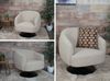 Lounge-Sessel HWC-J76, Cocktailsessel Sessel drehbar, Bouclé Stoff Metall ~ creme-beige Bild 4