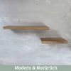2er Set Wandregal Holz HYDI - Eichenholz Massiv | Bücherregal Schwebendes Regal Hängeregale für Wohnzimmer Bild 3