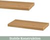 2er Set Wandregal Holz HYDI - Eichenholz Massiv | Bücherregal Schwebendes Regal Hängeregale für Wohnzimmer Bild 5