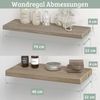 2er Set Wandregal Holz HYDI - Eichenholz Massiv | Bücherregal Schwebendes Regal Hängeregale für Wohnzimmer Bild 2