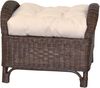 Rattanhocker, Fußhocker, handgeflochten, mit Kissenauflage, braun Bild 2