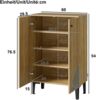 Schuhschrank, Moderner Holzschrank mit Regalfächern Stauraum Metallgestell platzsparend, Holz+Metall, Natur/Schwarz, Bild 5