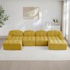 Modulares Ecksofa 4-Sitzer 79cm×366cm×165cm in Gelb – frameloses Wohnzimmer-Sofa mit Ottoman und weichem Fleecebezug Bild 4