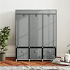 MC Star Kleiderschrank Stoffschrank mit Kleiderstange, Schubladen, Reißverschluss (Faltschrank für Schlafzimmer, Ankleidezimmer, 125 x 43 x 162,5 cm, Hellgrau) Bild 3