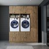 Roomart Schrankwand für Waschküche & Hauswirtschaftsraum – SERIE 1 – 179 cm breit – mit Ausziehbrett – Waschmaschinenschrank & Stauraumlösung • Eiche Bild 3