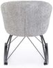 Schaukelsessel Sibilla aus Boucle-Stoff, klassisches Design, hellgrau, gepolstert, Metallgestell Bild 2