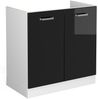 Küchenfront R-Line Schwarz Hochglanz 79.2 x 71.3 cm Möbelfront für den Spülenunterschrank Vicco Bild 5