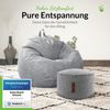 Green Bean® 2er Set Indoor Sitzsack + Hocker mit EPS-Perlen Füllung - Sitzhocker Sitz-pouf , Grau, L Bild 5