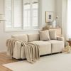 Sofa aus Chenille mit abgerundeten Armlehnen, 2 Kissen, ergonomischer Rückenstütze,Komfortable Couch für Wohnzimmer Bild 4