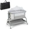 COSTWAY Baby-Reisebett 4 in 1 Beistellbett, 6 fach höhenverstellbar Bild 2