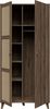 Forte GLENKEEN Kleiderschrank 100, Kleiderschrank im Boho-Stil mit 2 Türen, Holzwerkstoff, Valencia Eiche Holzdekor | Naturrattan, 94,8 cm breit x 199,2 cm hoch x 56 cm tief Bild 4