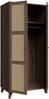 Forte GLENKEEN Kleiderschrank 100, Kleiderschrank im Boho-Stil mit 2 Türen, Holzwerkstoff, Valencia Eiche Holzdekor | Naturrattan, 94,8 cm breit x 199,2 cm hoch x 56 cm tief Bild 5