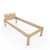 Pfostenbett "metallarm" Zirbe Holzbett "Daybett" 90 x 220cm 48cm Einzelbett Bild 1