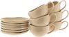 Wave Biscuit Mokkatassen mit Untertellern - 12-teiliges-Set in Beige Bild 2
