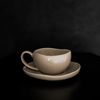 Wave Biscuit Mokkatassen mit Untertellern - 12-teiliges-Set in Beige Bild 4