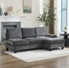 Ecksofa Stoff mit Schlaffunktion, 194 x 118 x 81 cm, grau Bild 2