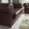 Sofa 3-Sitzer / Sofa 2-Sitzer / Sessel Kalea Bezug Wischleder Buche nussbaum dunkel / rot 21372 Bild 3
