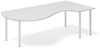 Schreibtisch DNA hellgrau 1600x1200 mm links I-Gestell/Alugrau Bild 1